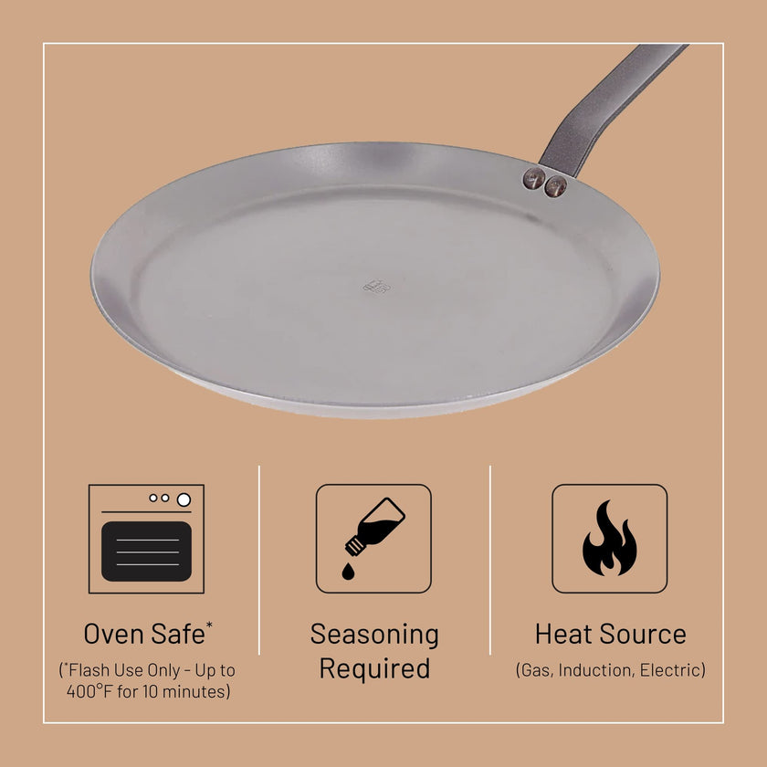 Poêle à crêpes en acier rond Debuyer - Mineral B Element, 26 cm