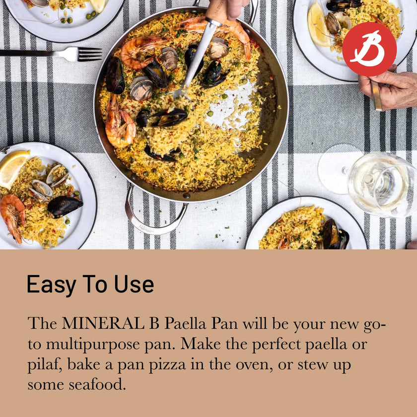 Debuyer - Mineral B, Paella Pan 32cm 2 Handles