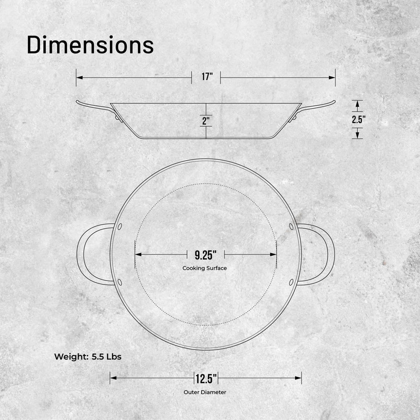 Debuyer - Mineral B, Paella Pan 32cm 2 Handles
