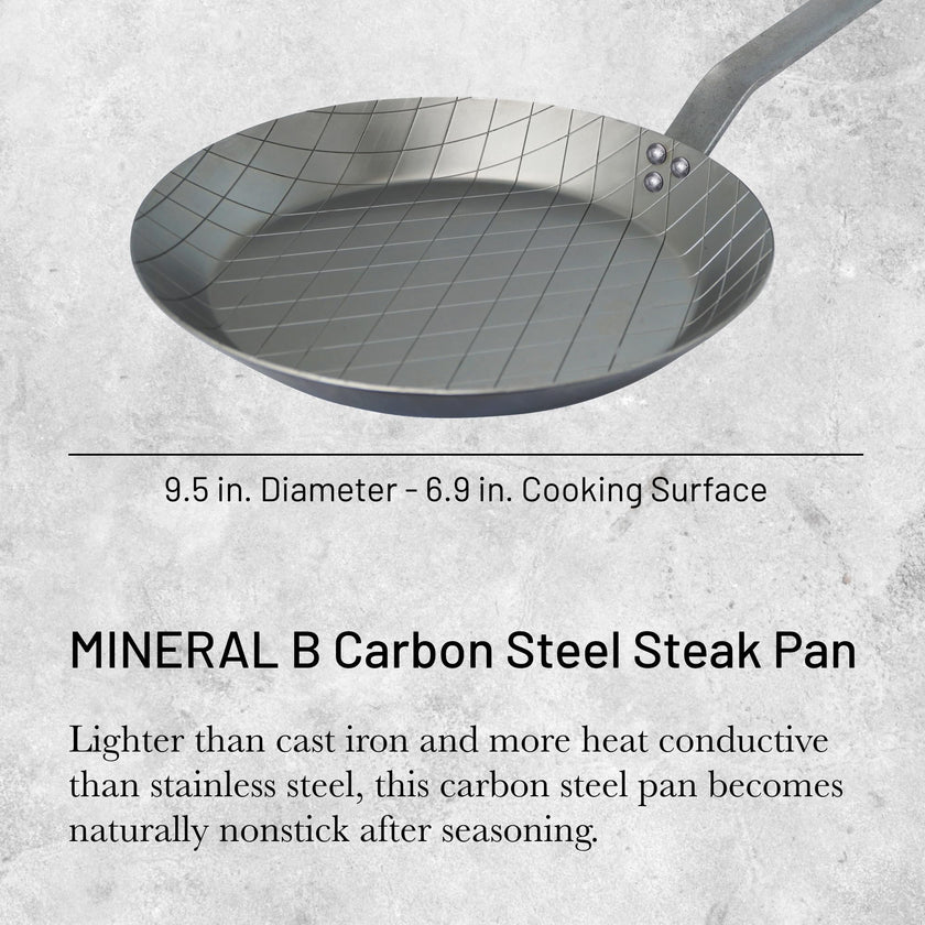 Debuyer - Mineral B, Steak Frypan, Steel, 24cm
