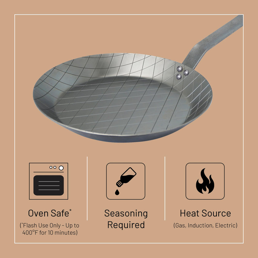 Debuyer - Mineral B, Steak Frypan, Steel, 24cm
