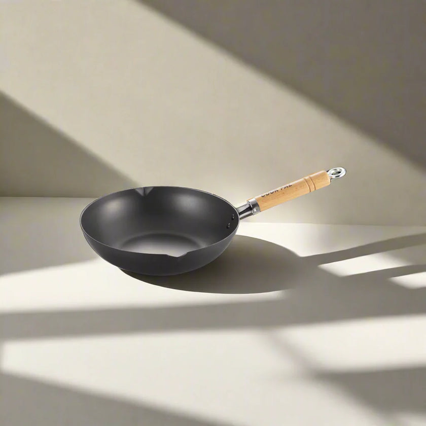 Yoshikawa Cook-Pal Ren Deep Frying Pan 28cm– Nitrided Carbon Steel, Made in Japan