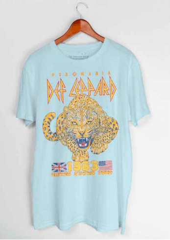 Def Leppard '83 Tour T-Shirt  - Light Blue