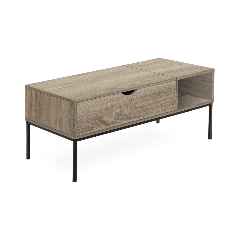 Table de salon en métal noir, taupe - Monarch (I3806)