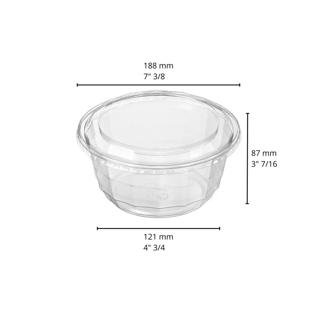 Bol DiamondBowl transparent avec couvercle – 3 formats empilables de 24 à 48 oz