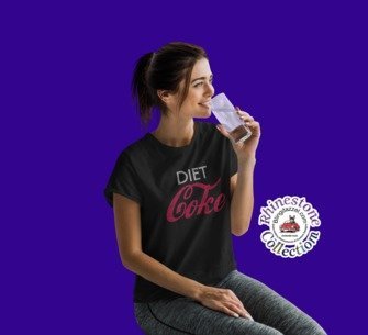 Diet Coke Rhinestone Shirt – Soda Lover Sparkle Bling Tee | Blingdazzel