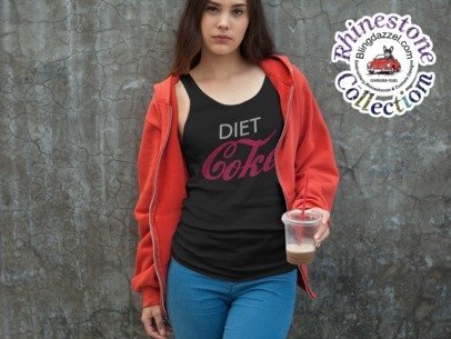 Diet Coke Rhinestone Shirt – Soda Lover Sparkle Bling Tee | Blingdazzel