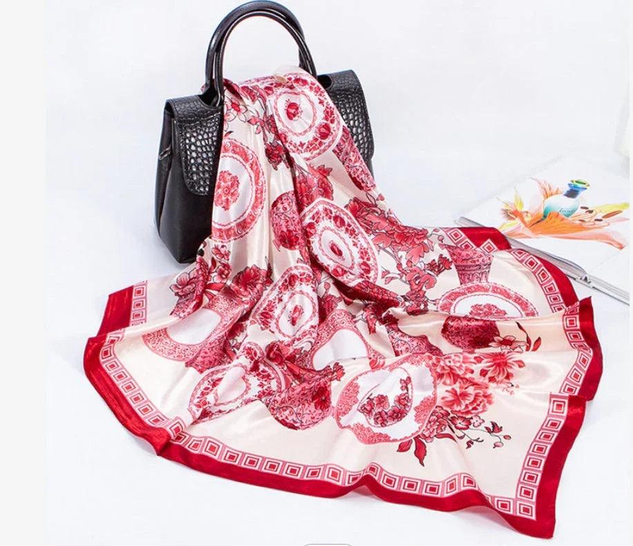 Digital Printed Square Silk Scarf