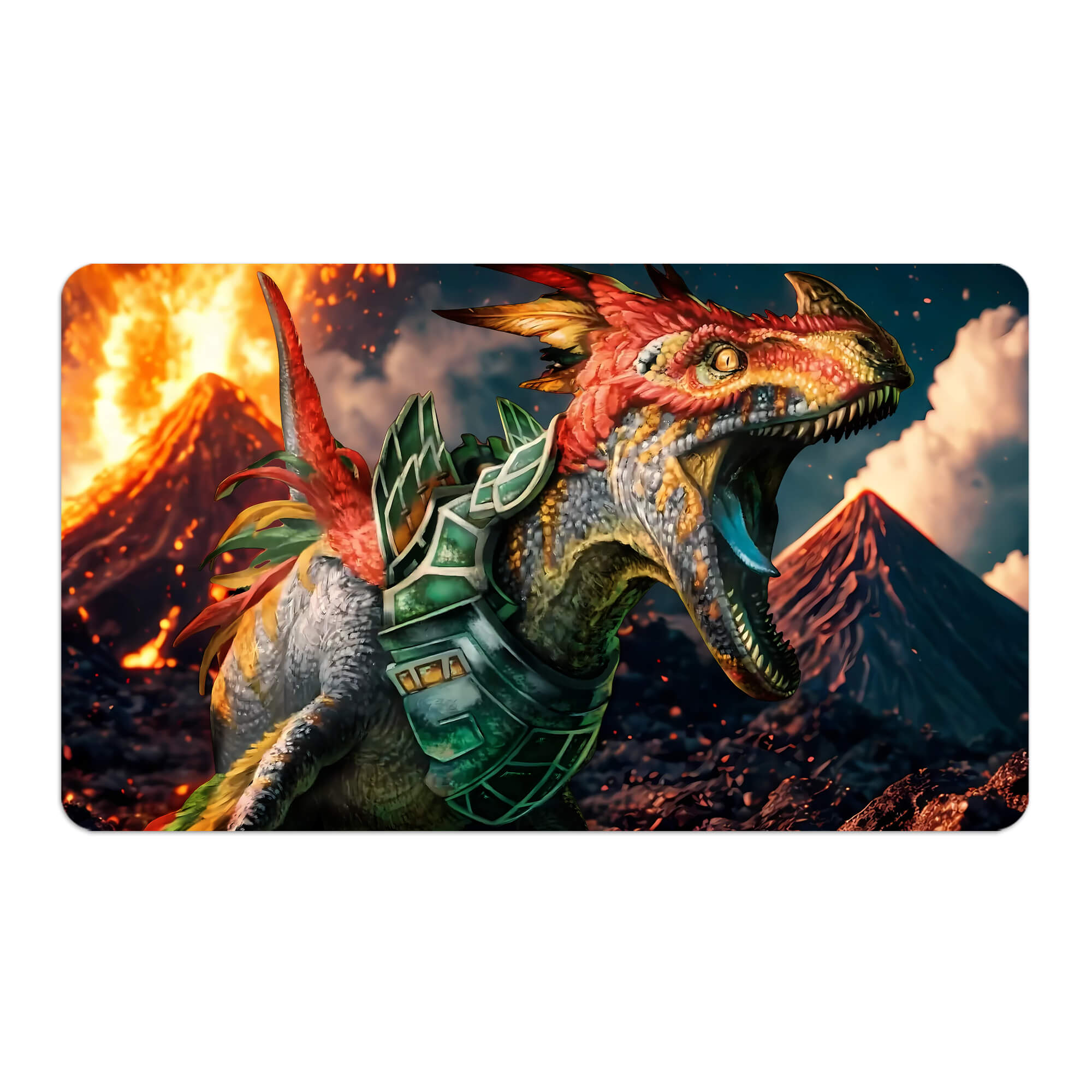 Tapis de jeu avec jetons de dinosaures