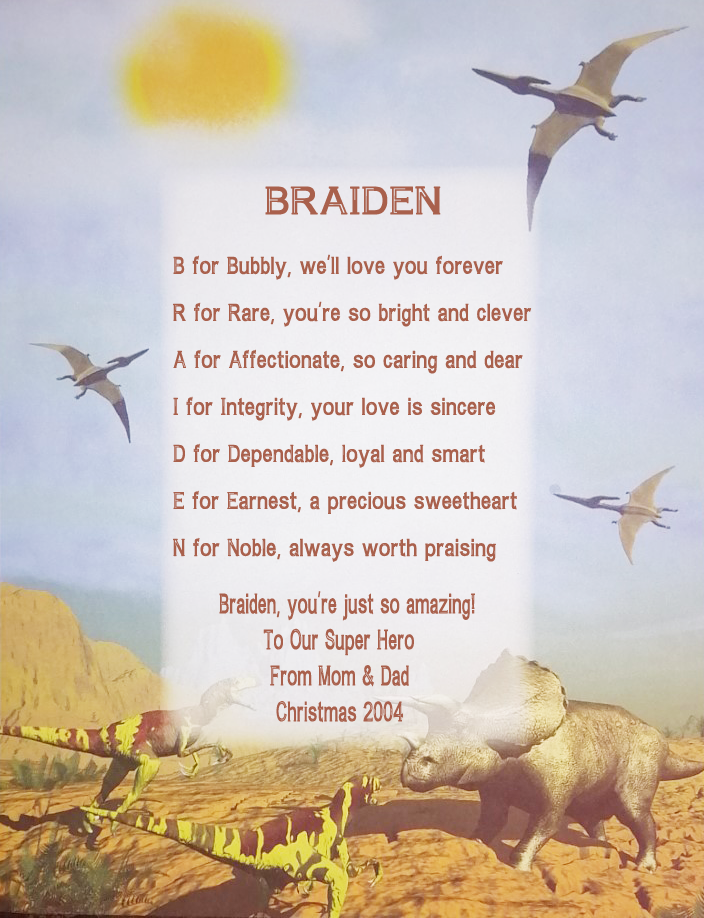 Dinosaur Name Poem