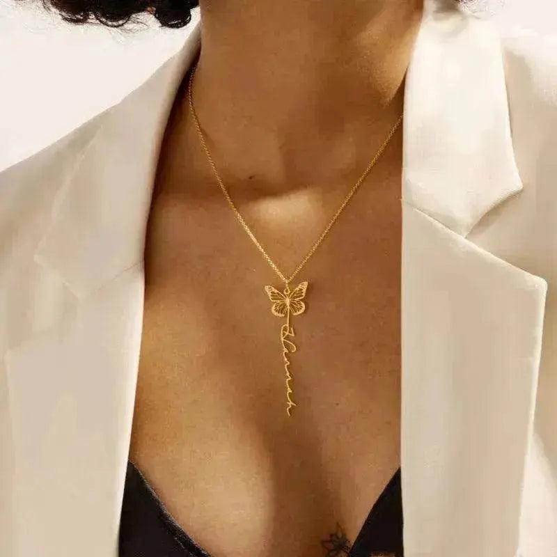 Diy Design Name Personality Unique Butterfly Necklace