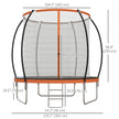 Soozier 10ft Outdoor Trampoline with Enclosure Net, Ladder - Fitness Trampoline for Teens, Adults