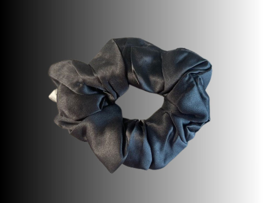 Silk Hair Scrunchie Dk Grey