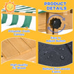 Outsunny Kids Sandbox Wooden with Cover Adjustable Canopy Foldable Bench Seats Sand Play Light Brown