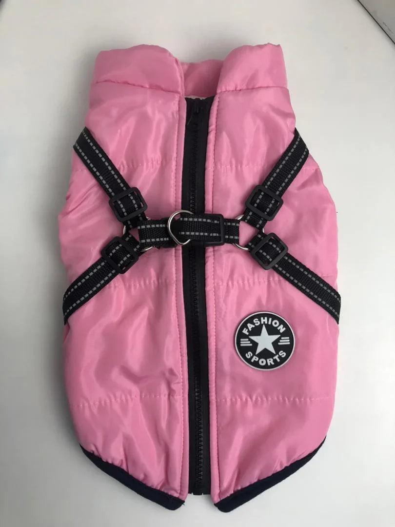 Dog Winter Vest with Integrated Harness – Waterproof Padded Pet Jacket (XS–5XL)
