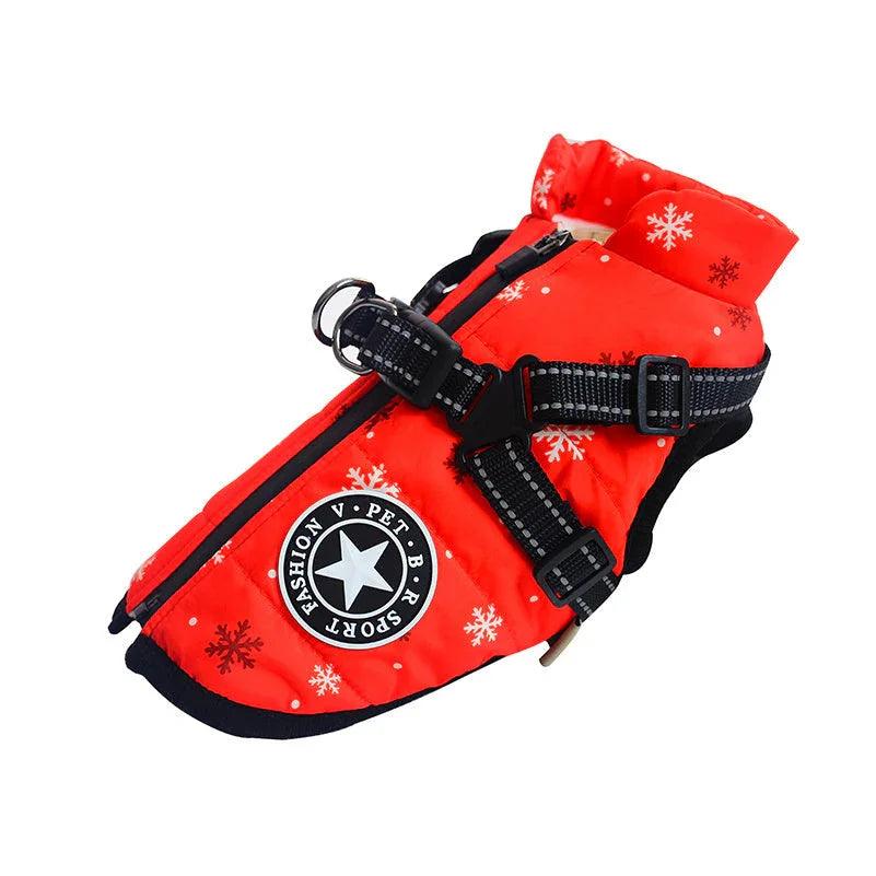 Dog Winter Vest with Integrated Harness – Waterproof Padded Pet Jacket (XS–5XL)