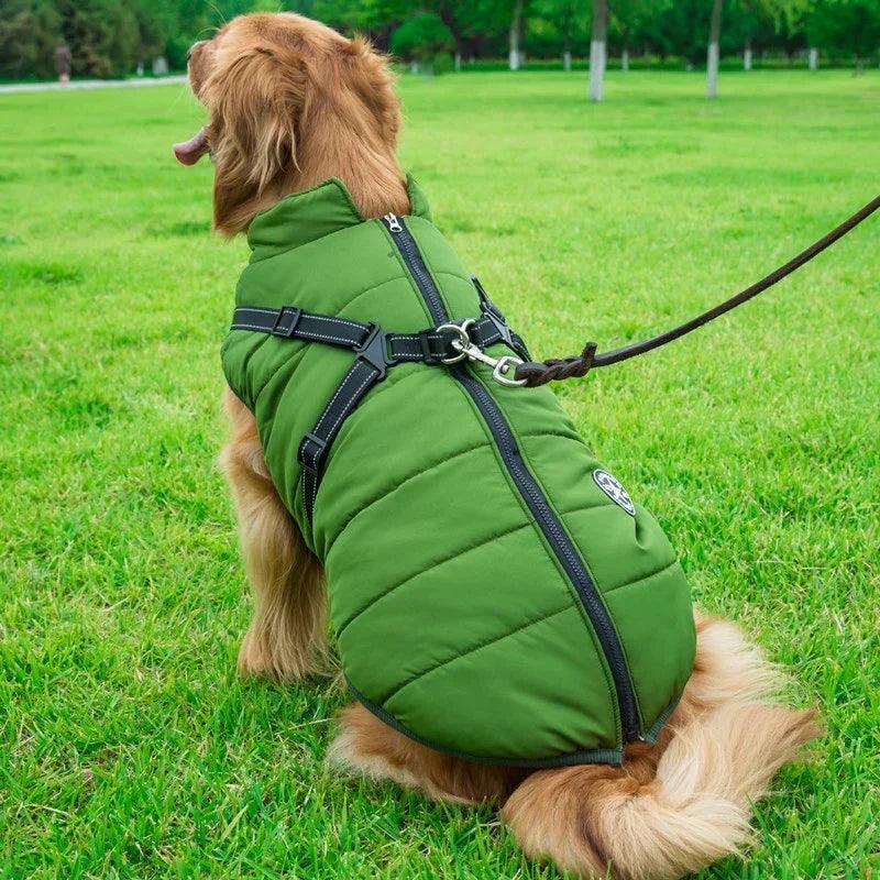 Dog Winter Vest with Integrated Harness – Waterproof Padded Pet Jacket (XS–5XL)