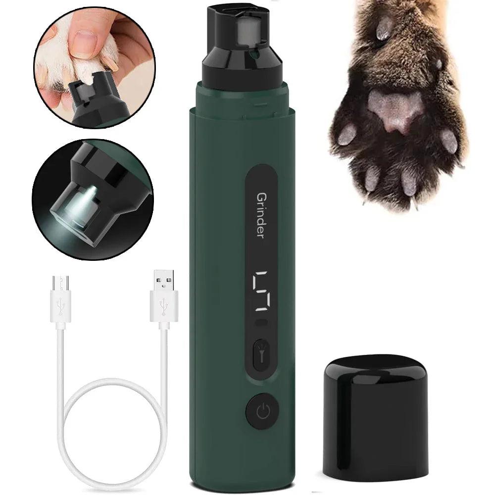 Electric Dog & Cat Nail Grinder – 5-Speed LED Rechargeable Quiet Pet Nail Trimmer for Small, Medium & Large Pets