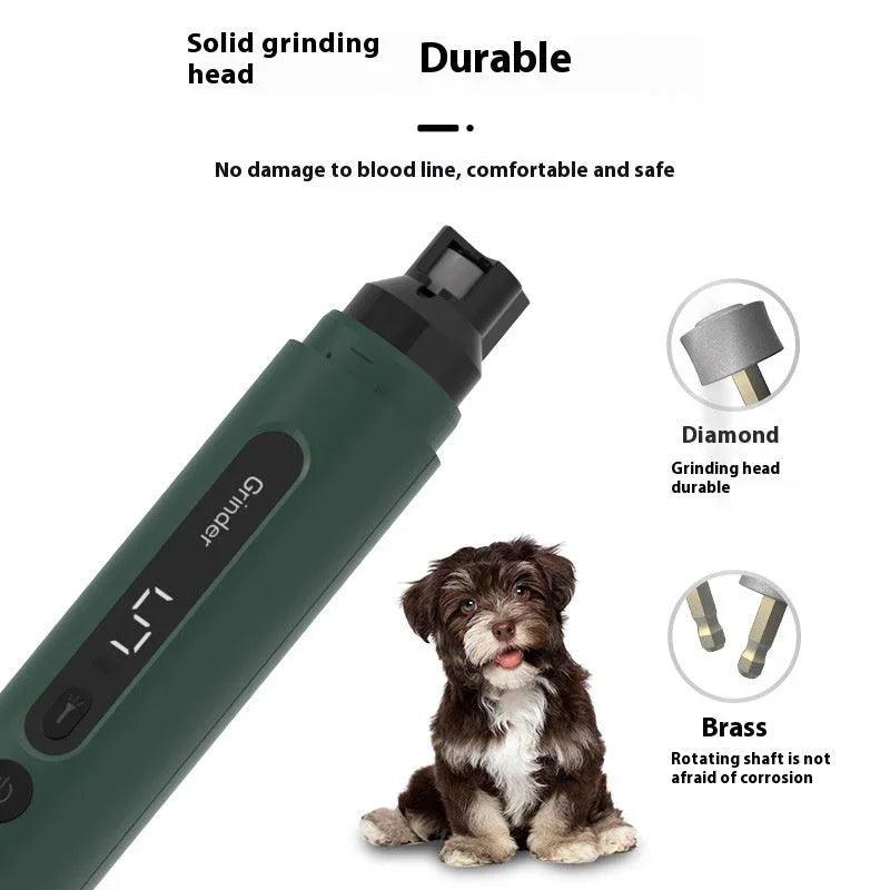 Electric Dog & Cat Nail Grinder – 5-Speed LED Rechargeable Quiet Pet Nail Trimmer for Small, Medium & Large Pets