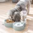 Dog Bowl with Automatic Water Refill Bottle — Stainless Steel Pet Feeding Station