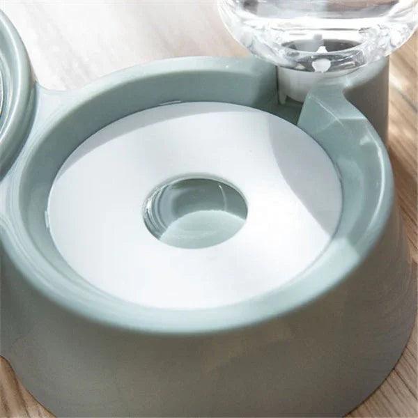 Dog Bowl with Automatic Water Refill Bottle — Stainless Steel Pet Feeding Station