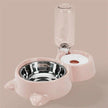 Dog Bowl with Automatic Water Refill Bottle — Stainless Steel Pet Feeding Station