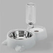 Dog Bowl with Automatic Water Refill Bottle — Stainless Steel Pet Feeding Station