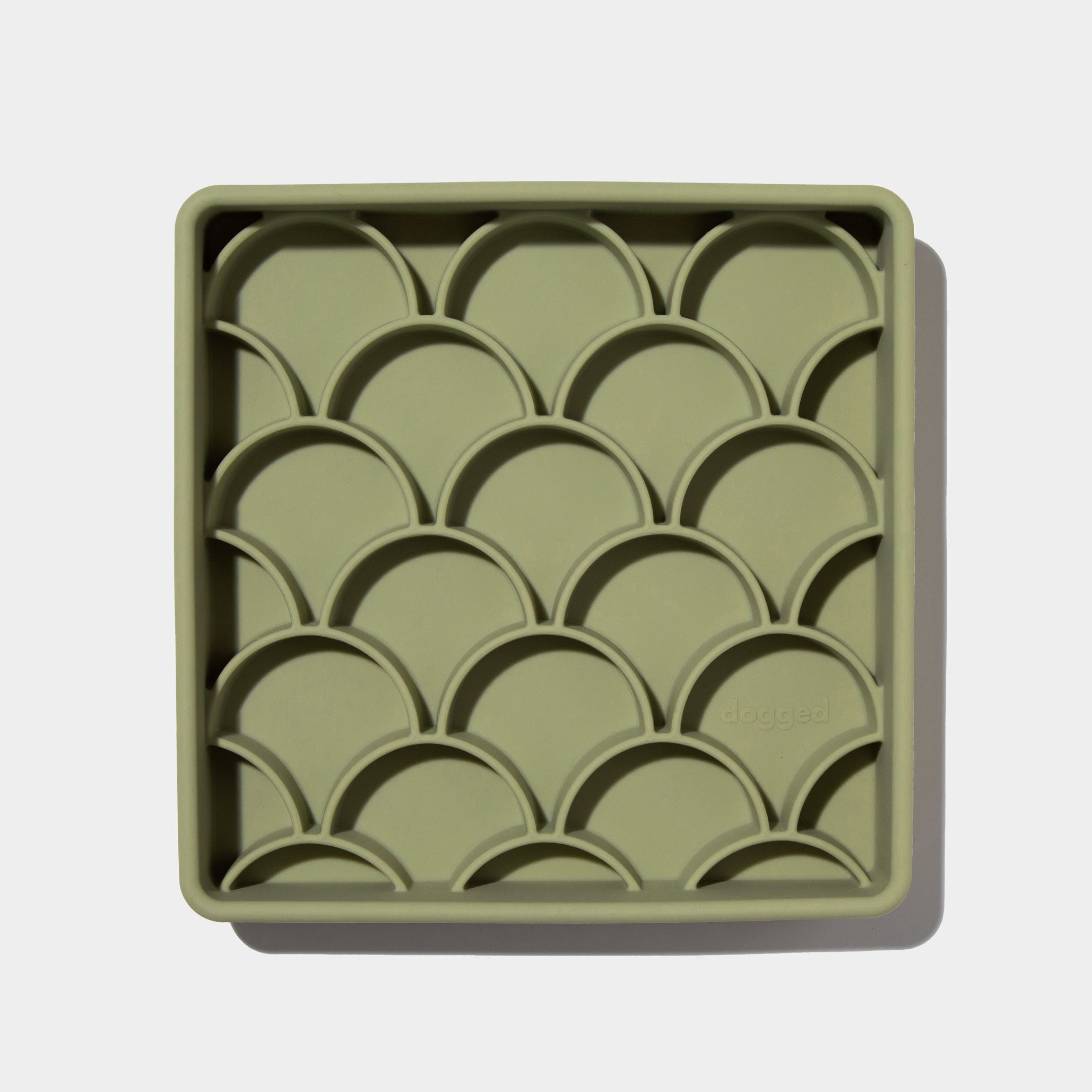 3-in-1 fish scale slow feeder bowl - olive