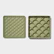 3-in-1 fish scale slow feeder bowl - olive