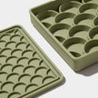 3-in-1 fish scale slow feeder bowl - olive
