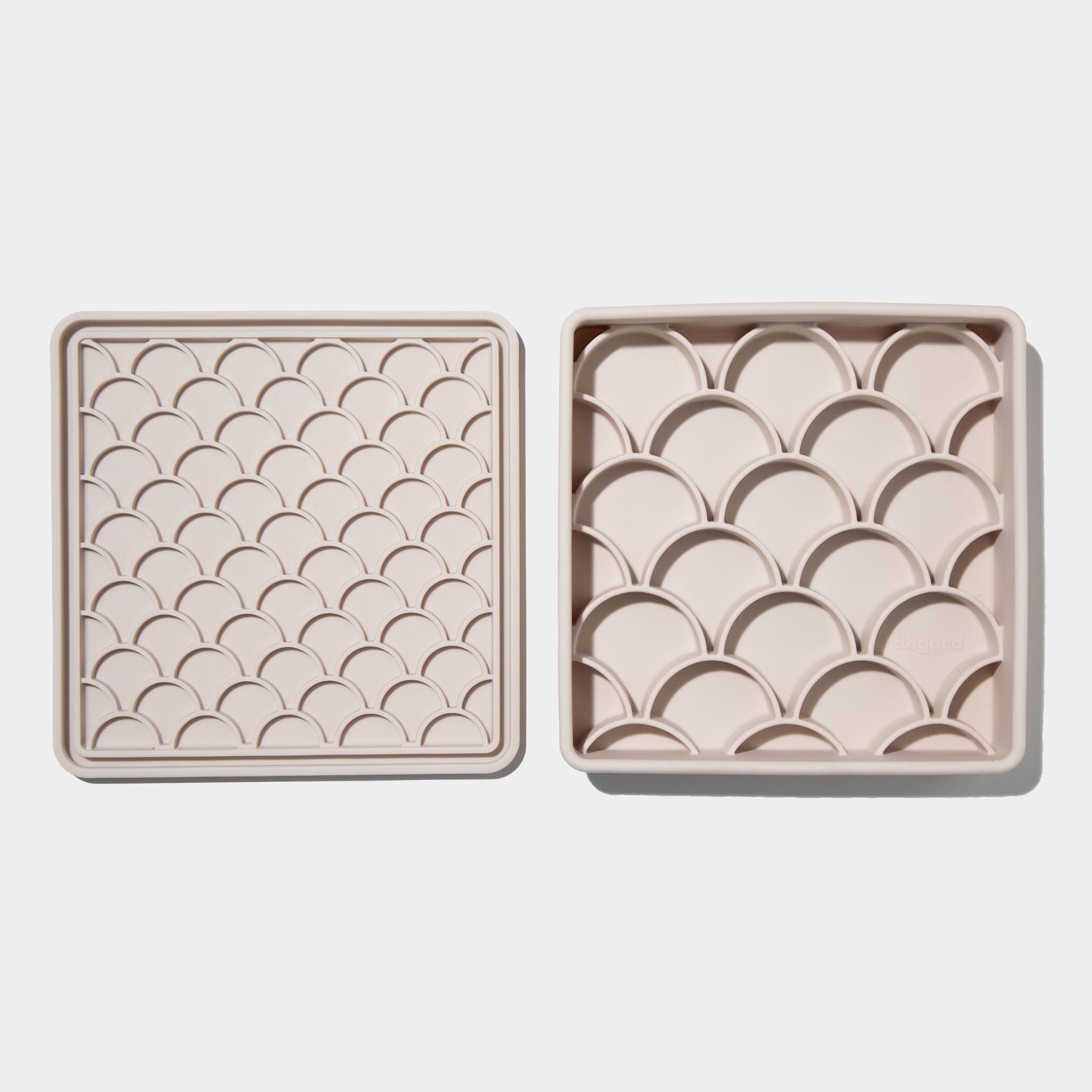 3-in-1 fish scale slow feeder bowl - sand