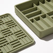 3-in-1 parquet slow feeder bowl - olive