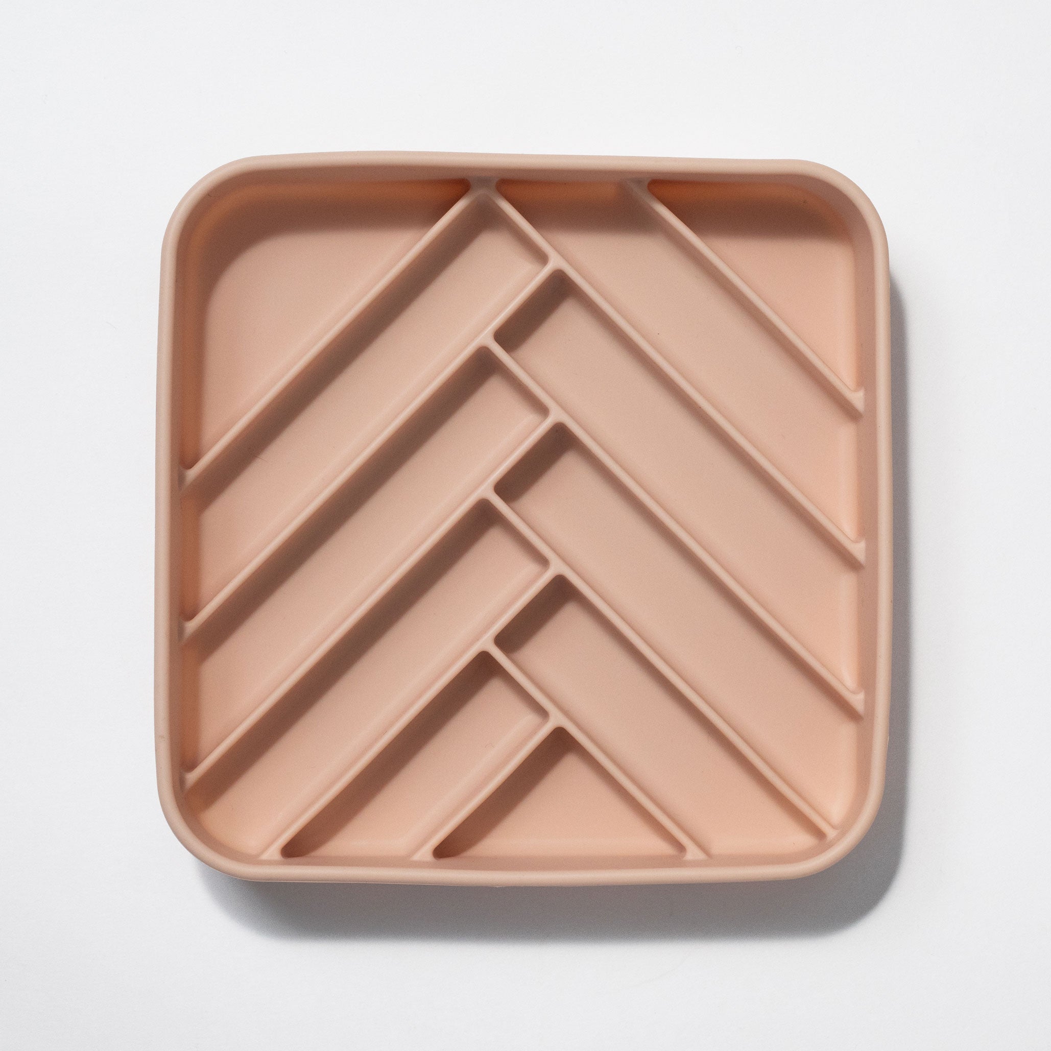 chevron slow feeder bowl - rose water