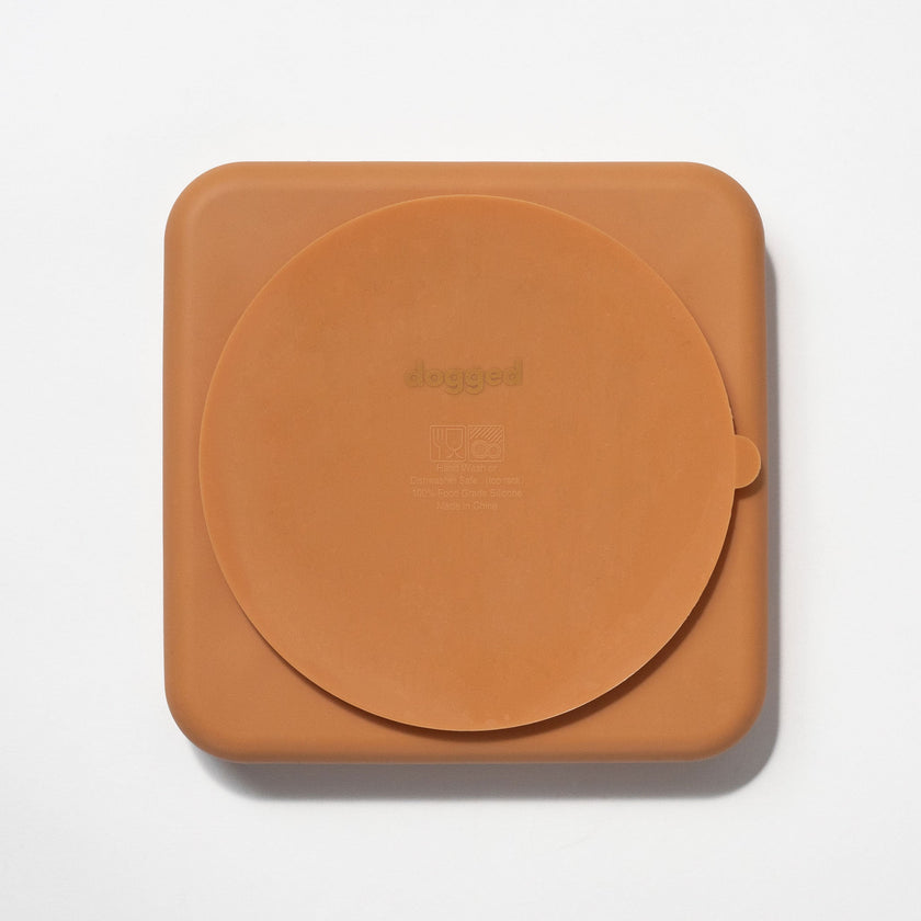 chevron slow feeder bowl - nutmeg
