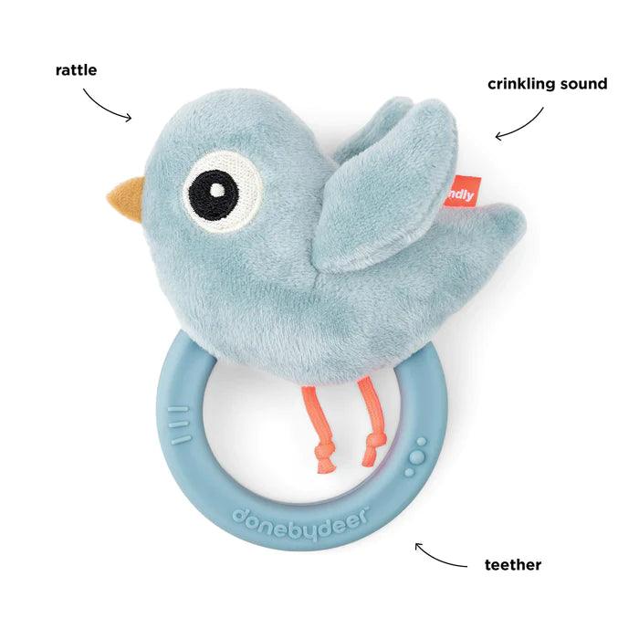 Done by Deer - Sensory rattle w/teether Birdee