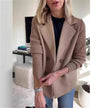 Double Breasted Lapel Jacket Fashion Knitted Sleeves Splicing Design Coat Outerwear