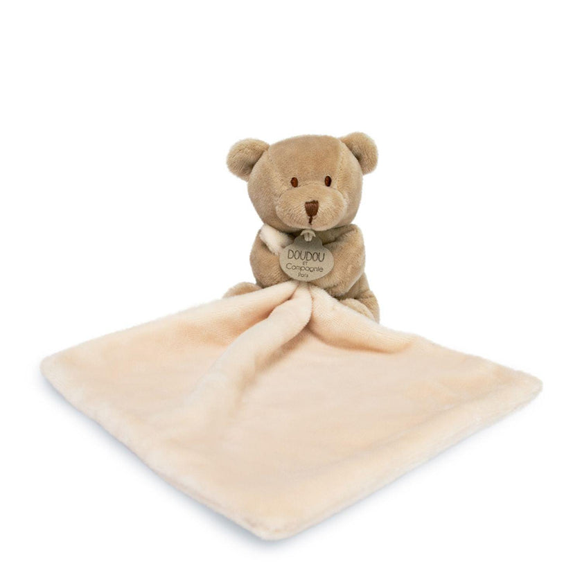 Doudou - Mouchoir en forme d'ours dans une boîte fleurie 10 cm