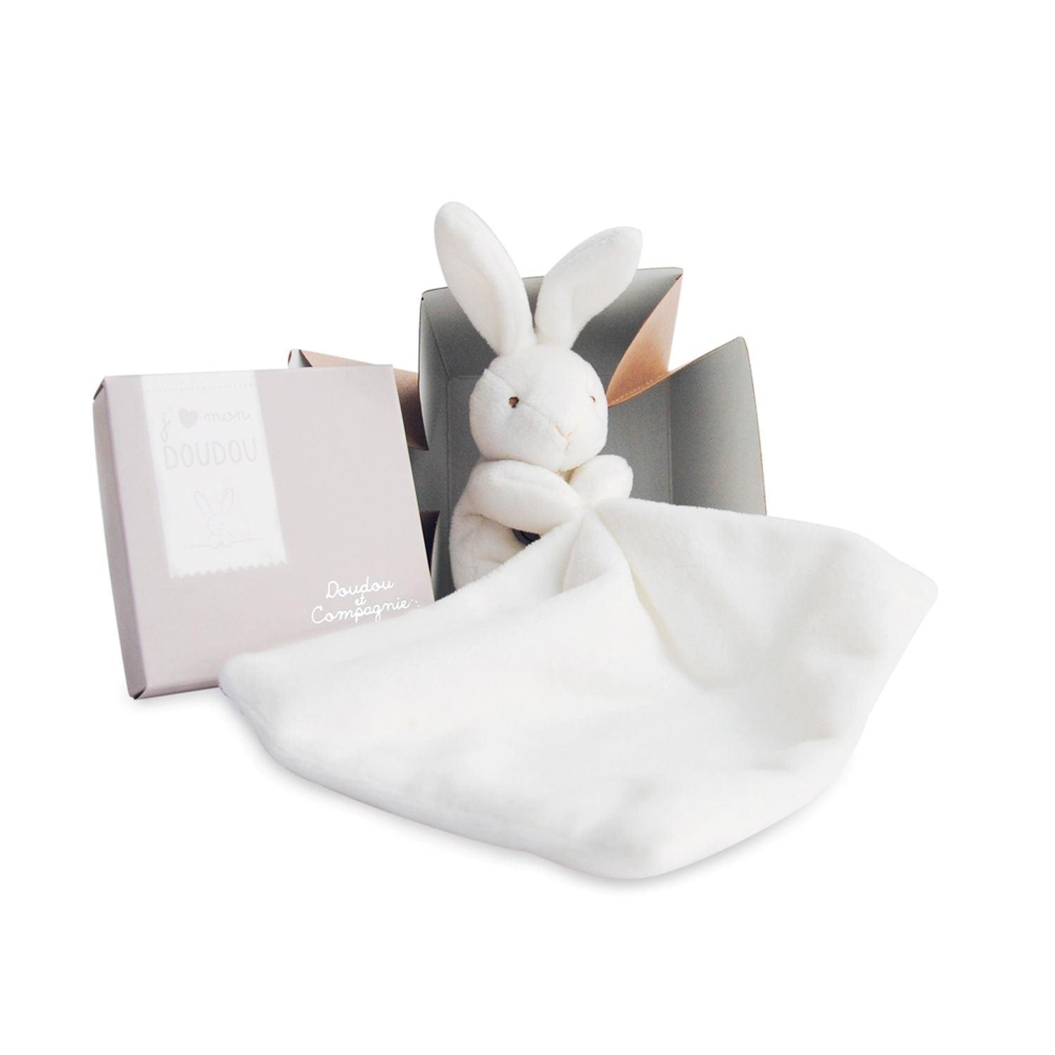 Doudou - White Rabbit Doudouin Floral Box 10 cm