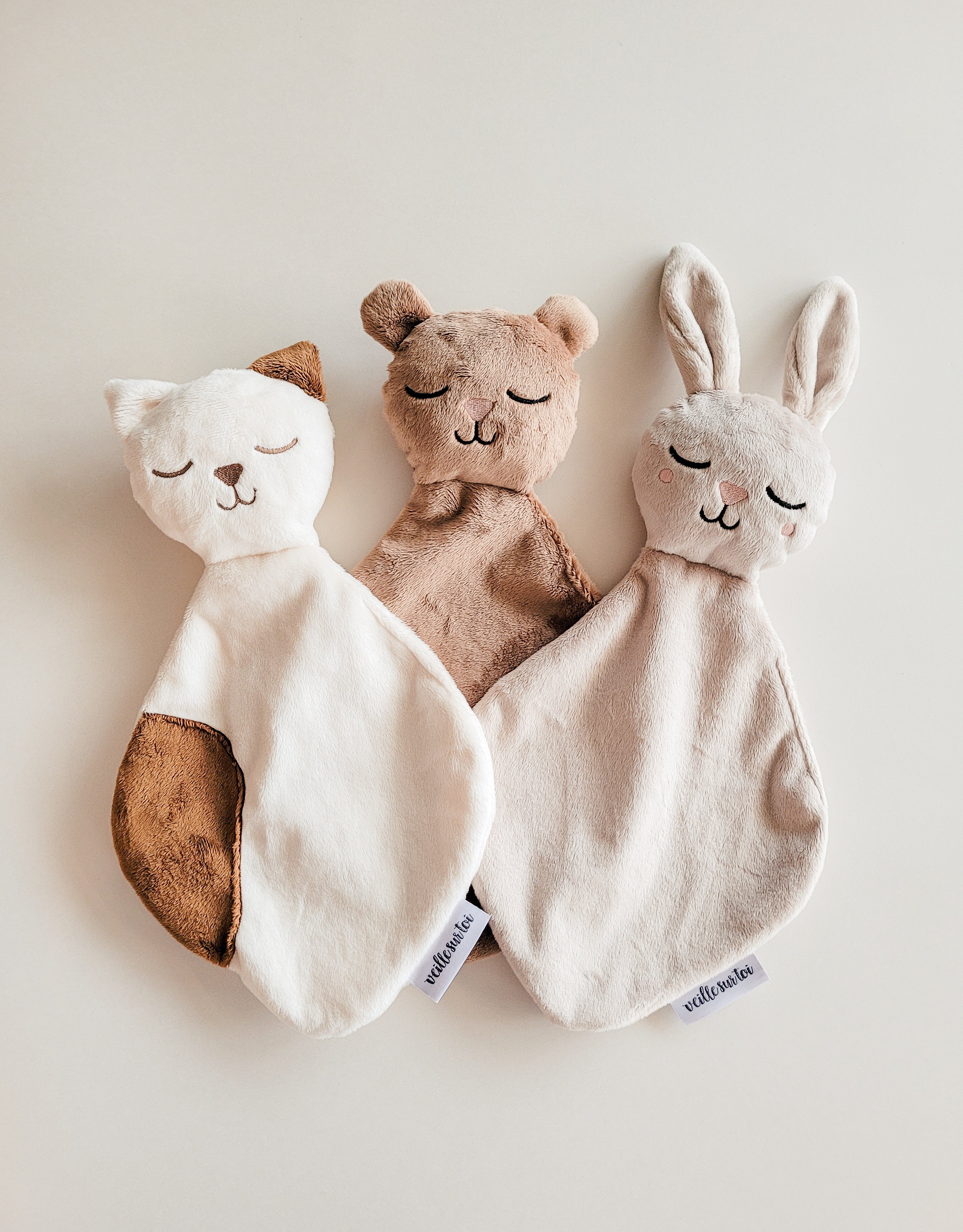 Mini Bunny Baby Blankie - Oat - Veille sur toi