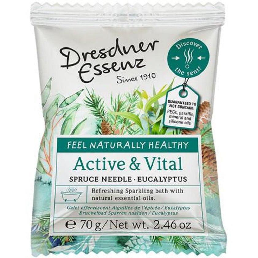 Dresdner - Essenz Fizzing Bath Tab Active&Vital (Spruce Needle-Eucalyptus) 70G