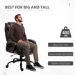Joel Executive Office Chair with High Back, Adjustable Height and 400LBS Capacity-Brown