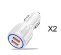 Dual USB Car Charger Qualcomm QC 3.0 Fast Charging Adapter