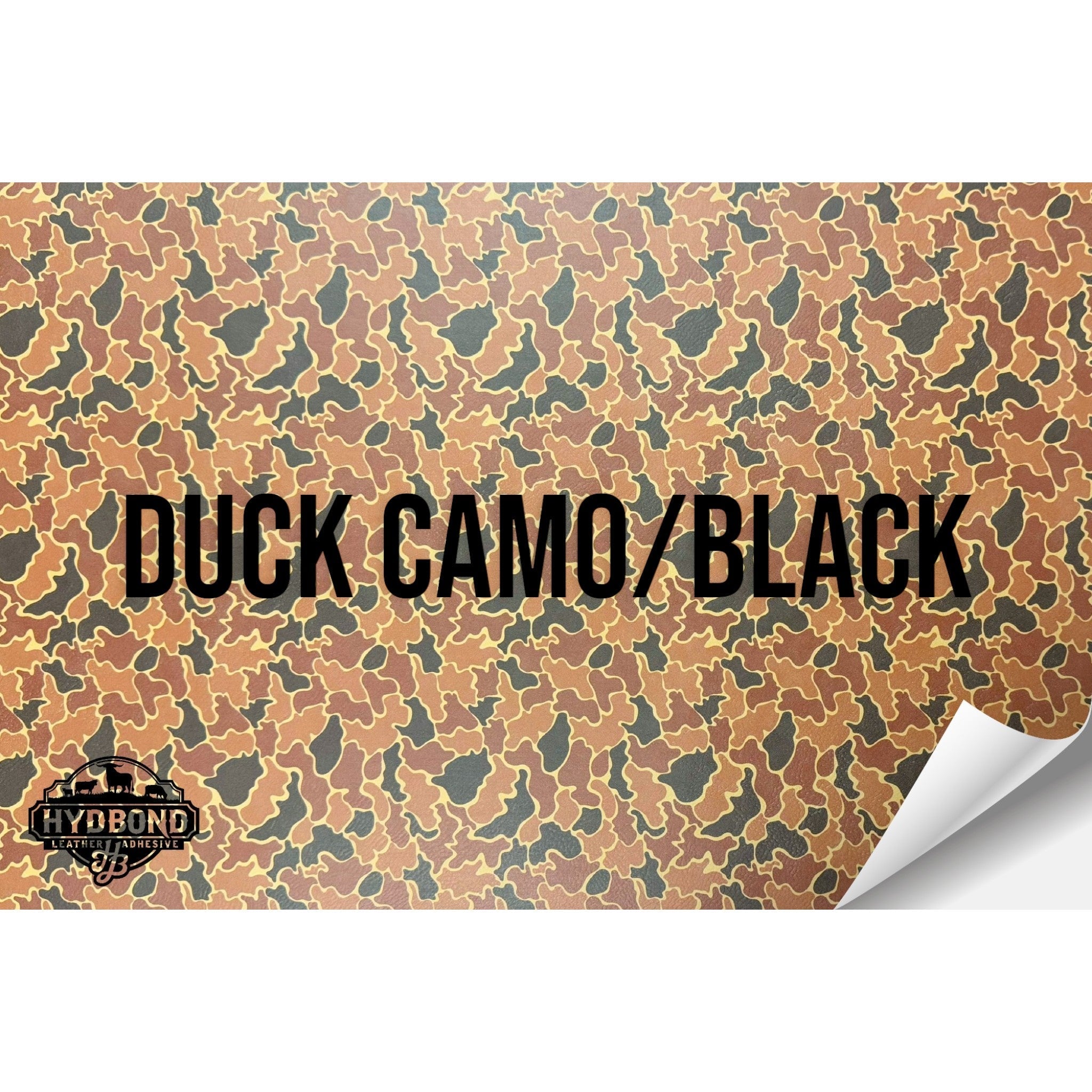DUCK CAMO/BLACK WITH ADHESIVE HYDBOND LEATHERETTE SHEET (12