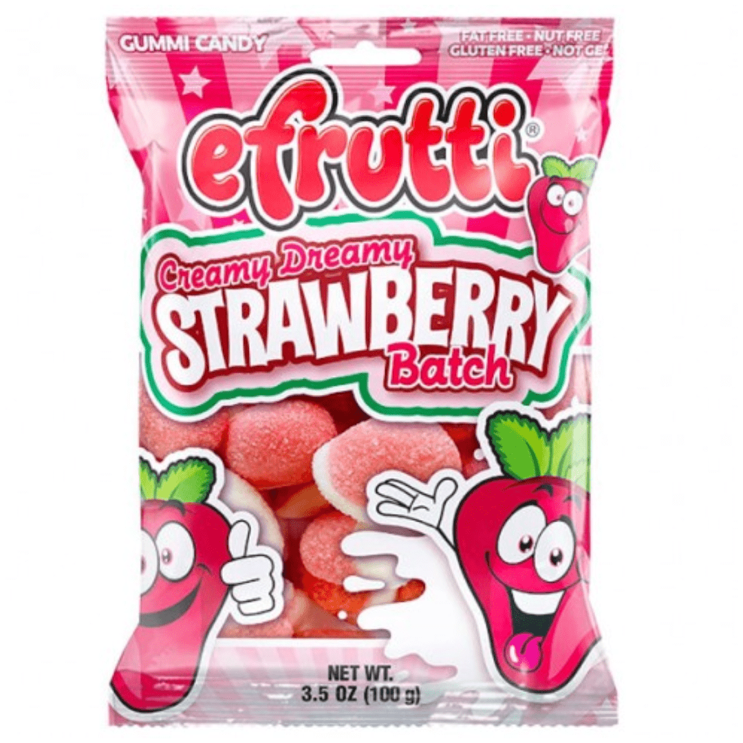 E-Frutti Creamy Dreamy Strawberry Batch Gummy Candy (3.5oz Bag)