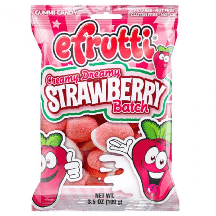 E-Frutti Creamy Dreamy Strawberry Batch Gummy Candy (3.5oz Bag)