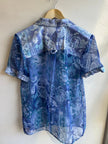 Vintage Sheet Western Shirt | Blue Paisley Bloom | Size Medium