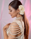 Opulent Pearl Drift Neck Cape