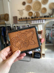 Vintage Hand Carved DW Initial Leather Wallet
