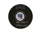 Will Cuylle Autographed New York Rangers Autograph Model Puck Inscribed 