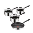 T-FAL E303S774 Jamie Oliver Quick & Easy Stainless Steel 7 Piece Cookware Set- Blemished Package with Full Warranty